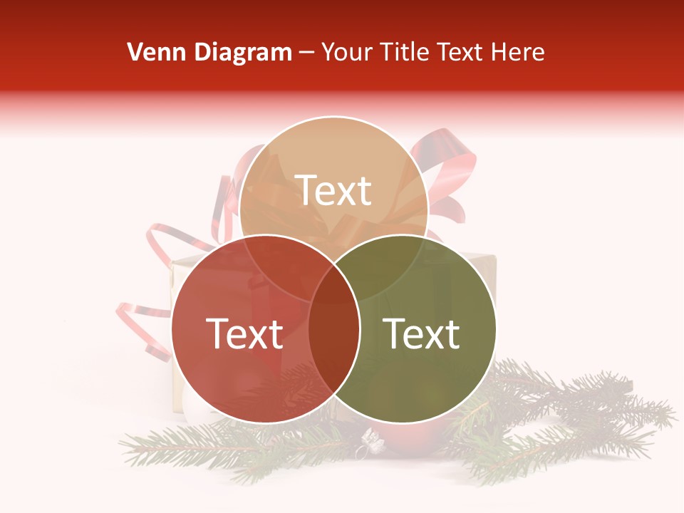 Xmas Gold Pine PowerPoint Template