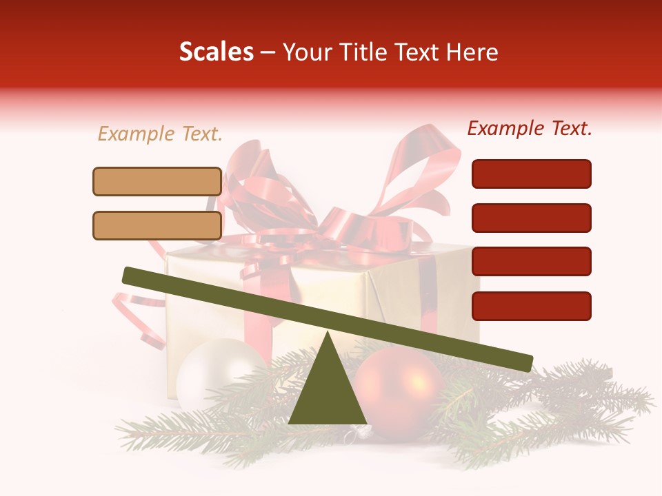 Xmas Gold Pine PowerPoint Template