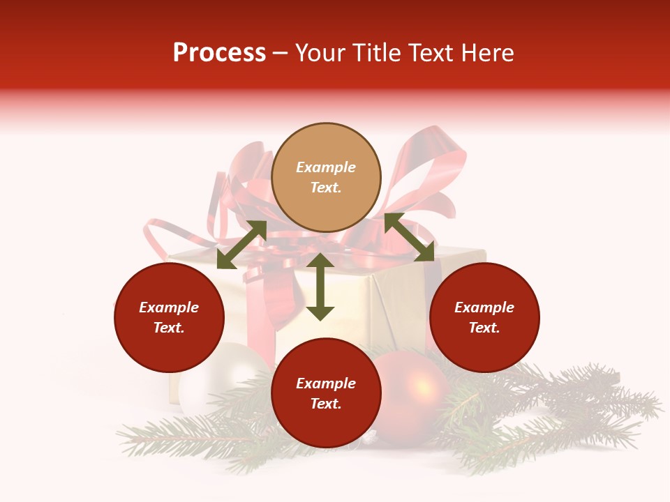 Xmas Gold Pine PowerPoint Template