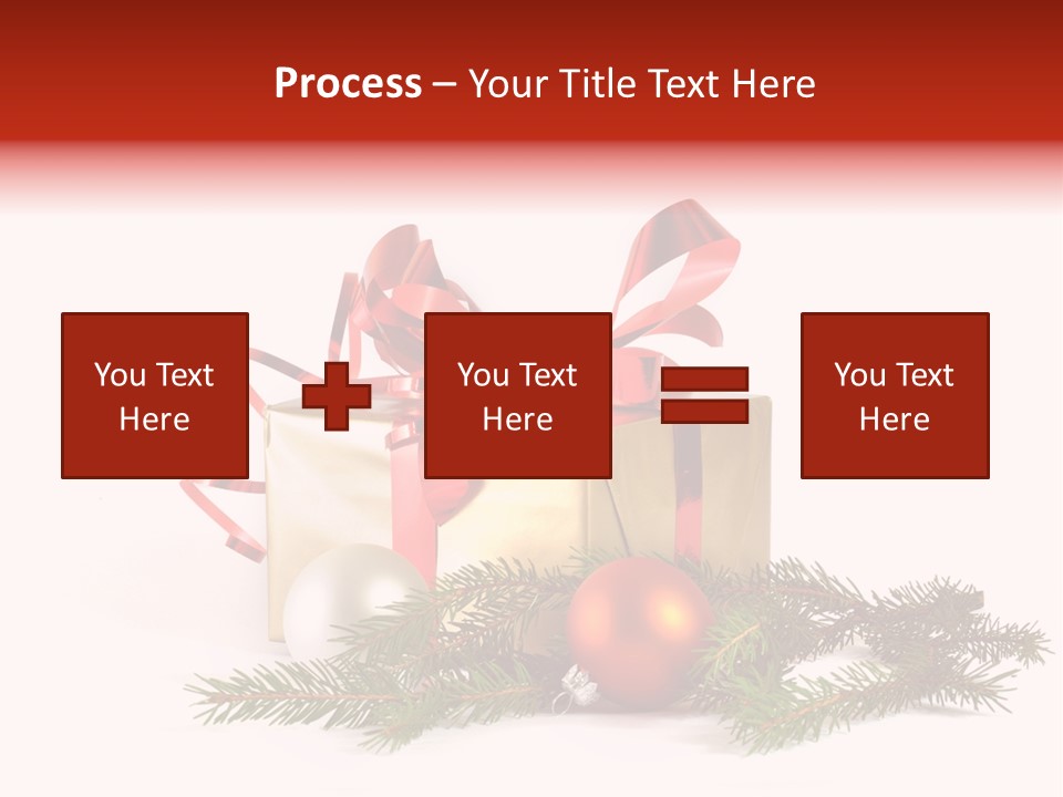 Xmas Gold Pine PowerPoint Template