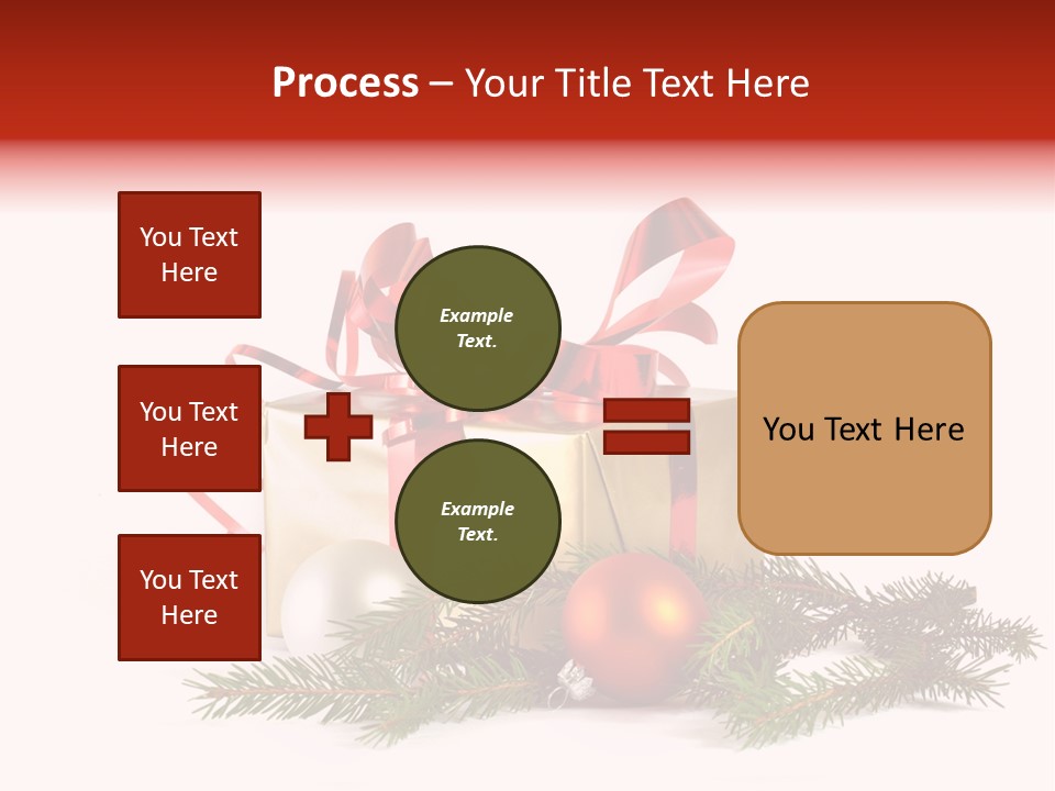 Xmas Gold Pine PowerPoint Template