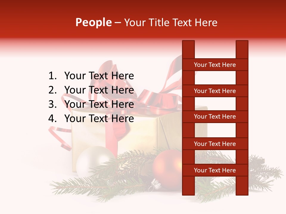 Xmas Gold Pine PowerPoint Template
