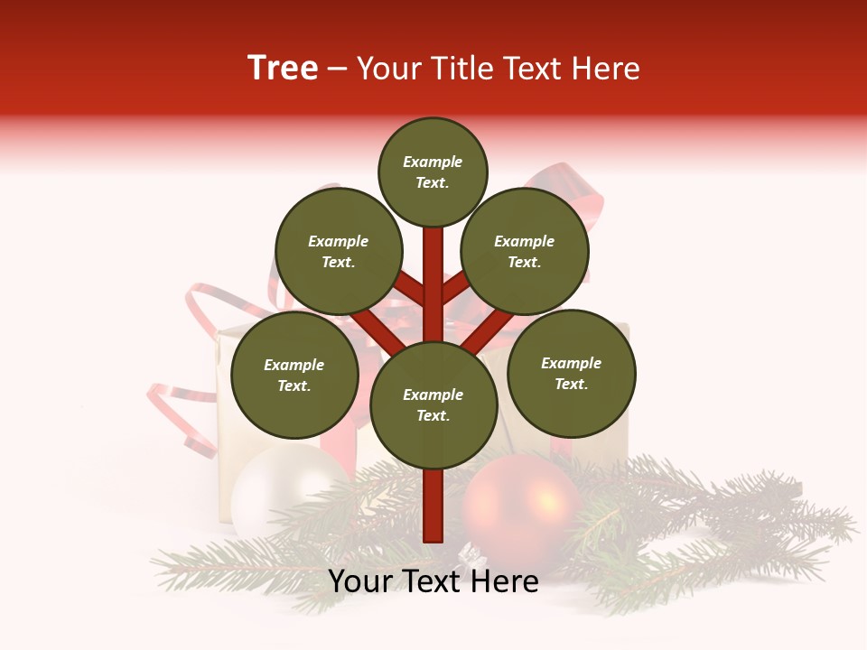Xmas Gold Pine PowerPoint Template