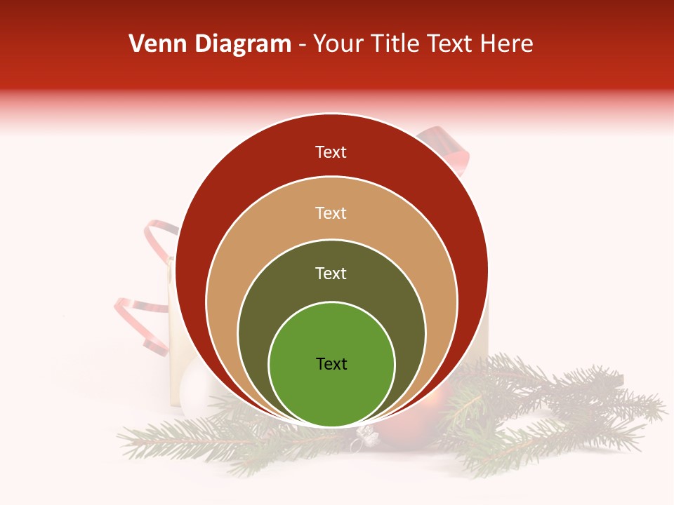 Xmas Gold Pine PowerPoint Template