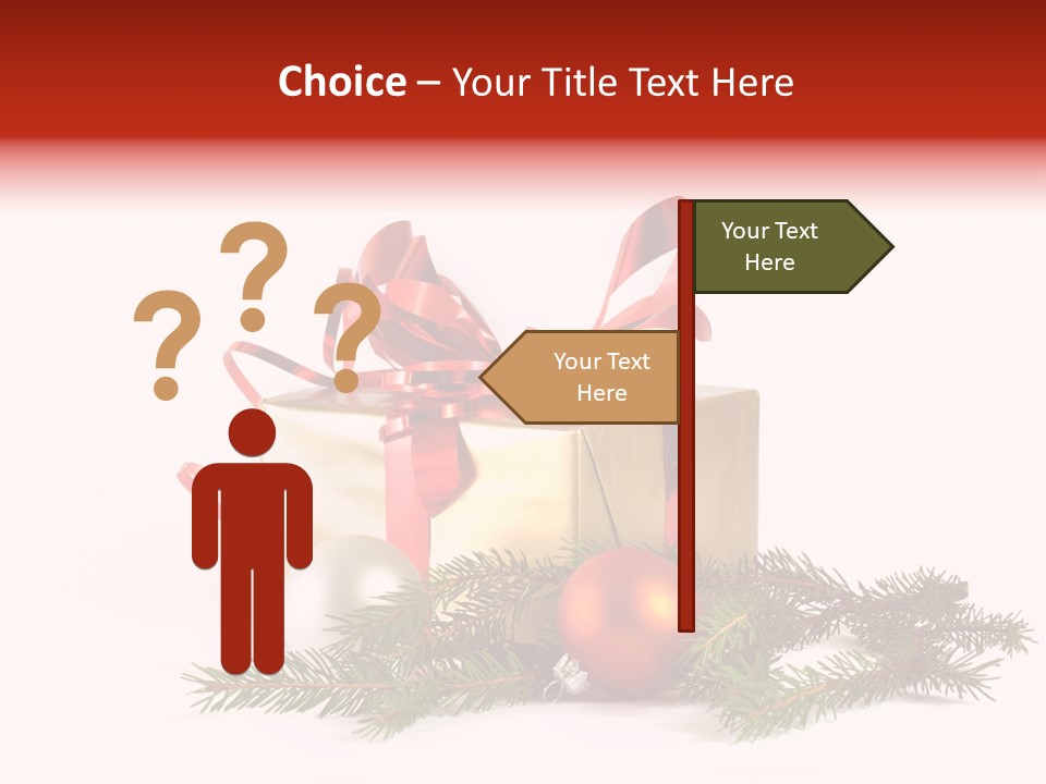 Xmas Gold Pine PowerPoint Template