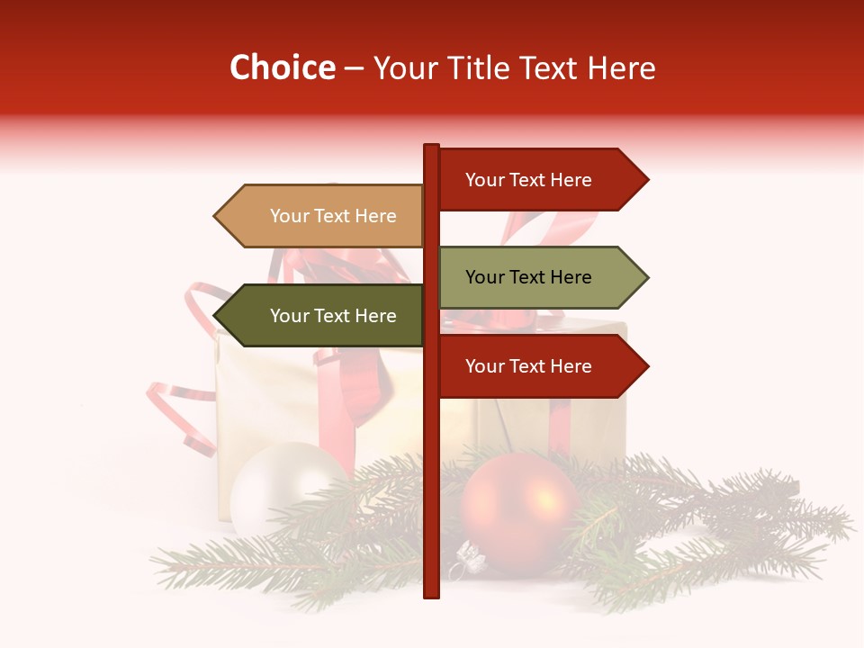 Xmas Gold Pine PowerPoint Template
