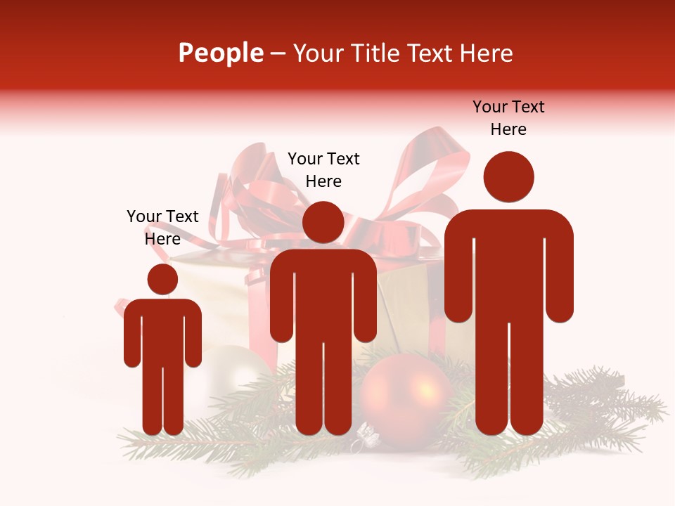 Xmas Gold Pine PowerPoint Template