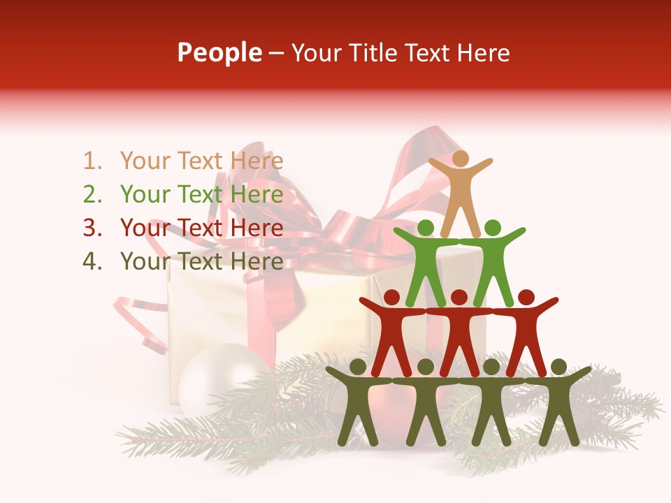 Xmas Gold Pine PowerPoint Template