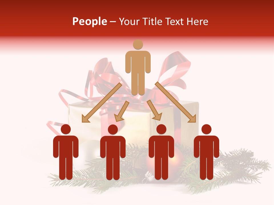 Xmas Gold Pine PowerPoint Template