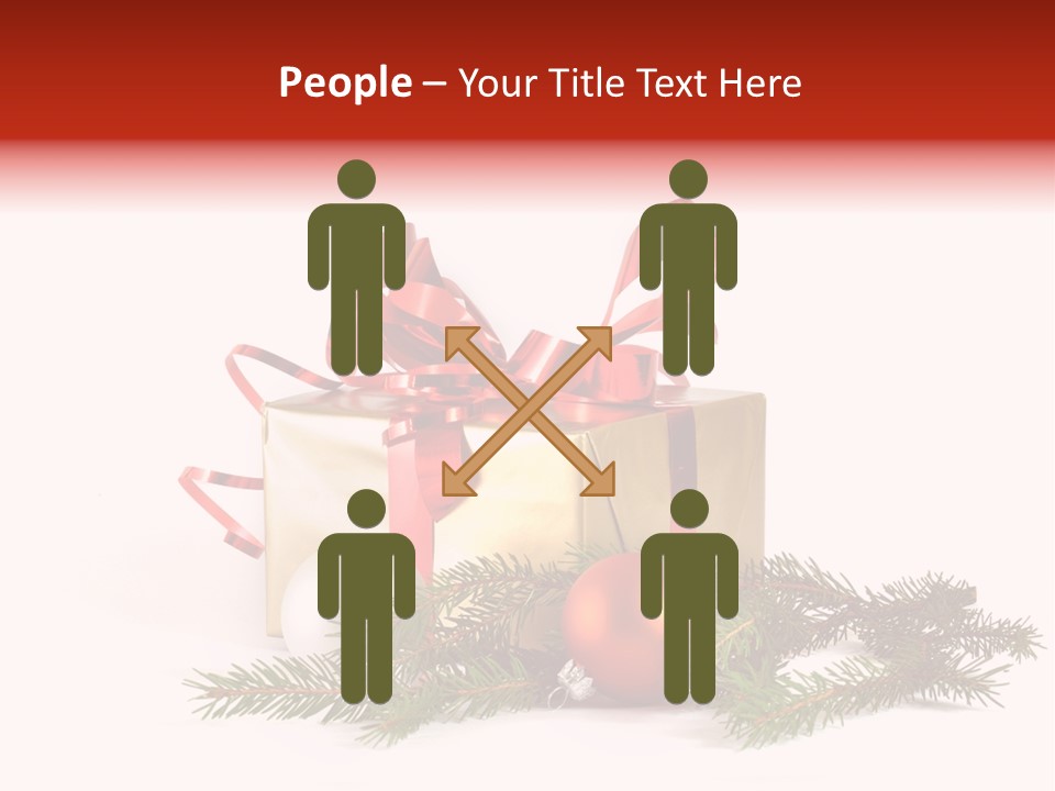 Xmas Gold Pine PowerPoint Template