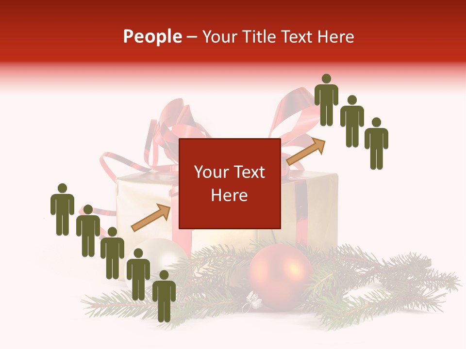 Xmas Gold Pine PowerPoint Template
