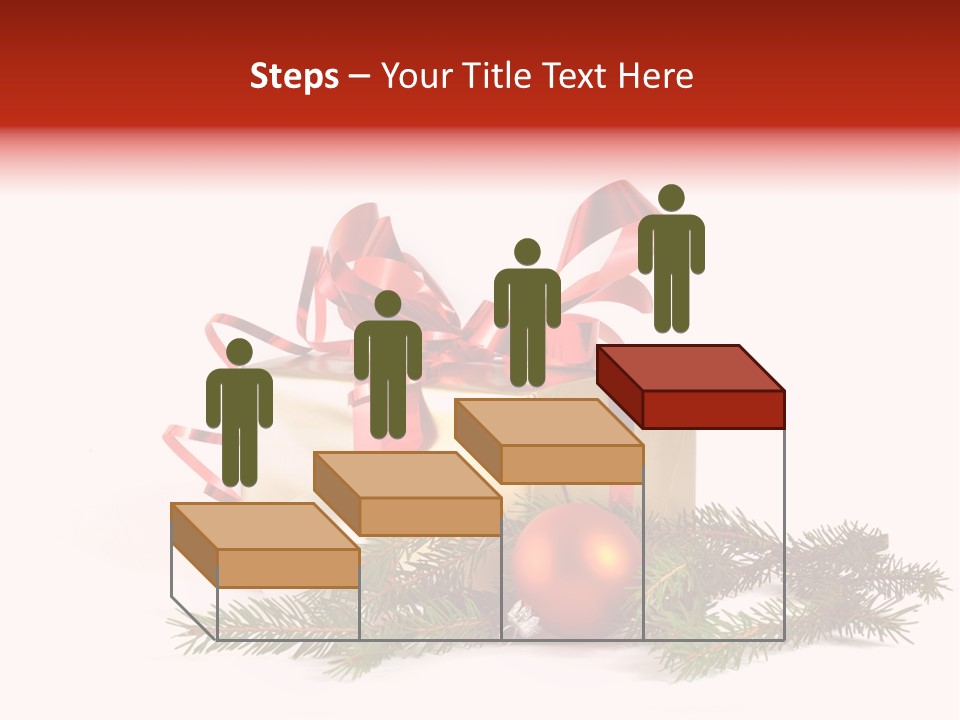 Xmas Gold Pine PowerPoint Template