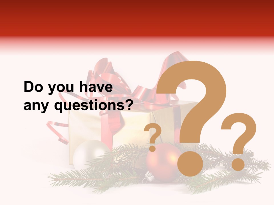 Xmas Gold Pine PowerPoint Template