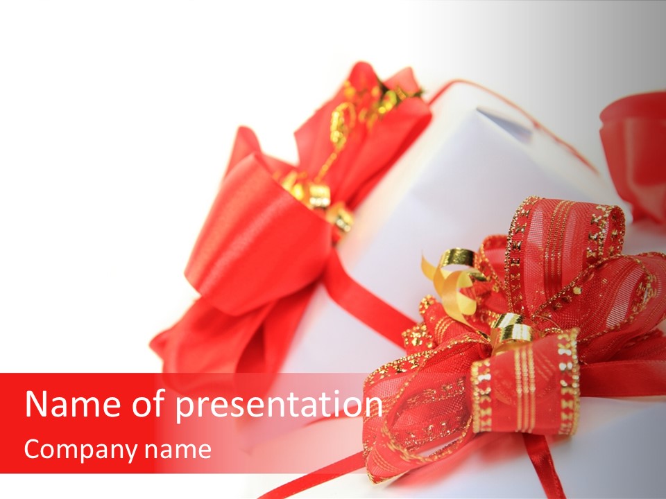 Isolated Present Golden PowerPoint Template