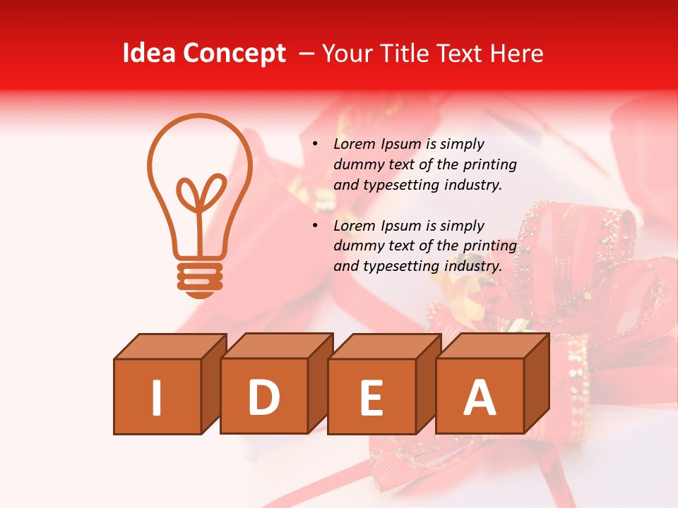 Isolated Present Golden PowerPoint Template