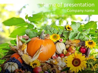 Laub Kiwi Trauben PowerPoint Template