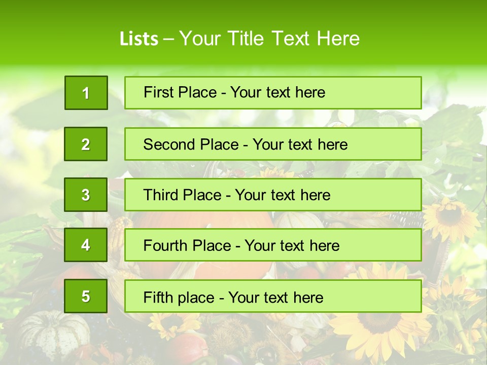 Laub Kiwi Trauben PowerPoint Template