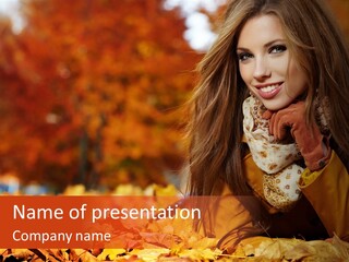 Toned Girl Sepia PowerPoint Template