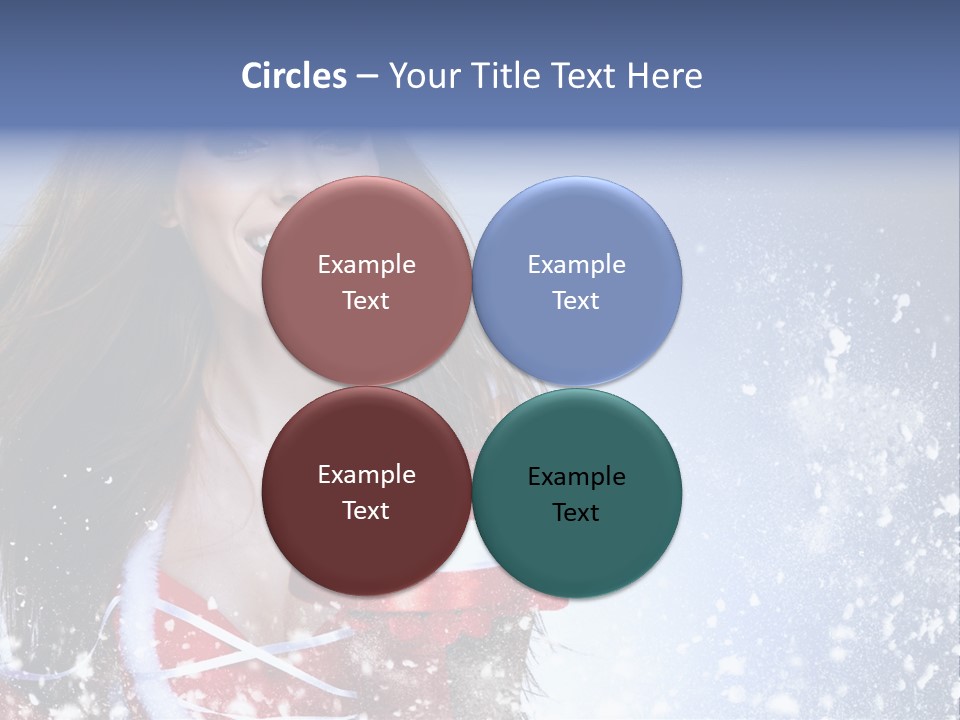 Christmas Ribbon Woman PowerPoint Template