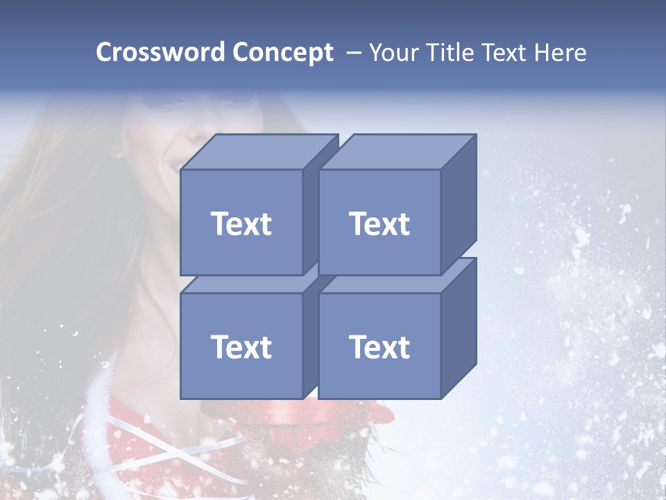 Christmas Ribbon Woman PowerPoint Template