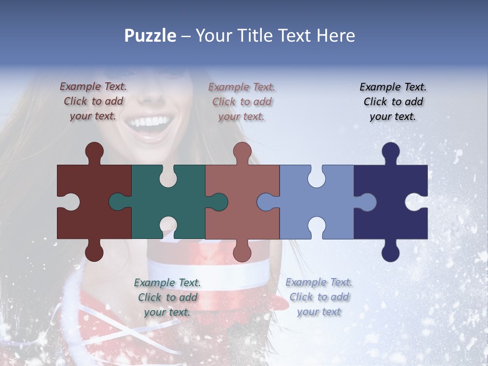 Christmas Ribbon Woman PowerPoint Template