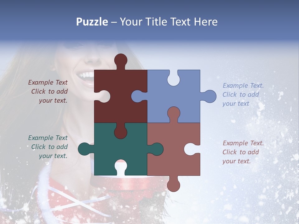 Christmas Ribbon Woman PowerPoint Template