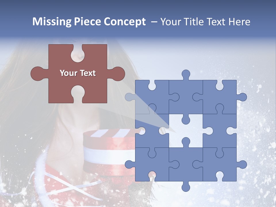 Christmas Ribbon Woman PowerPoint Template