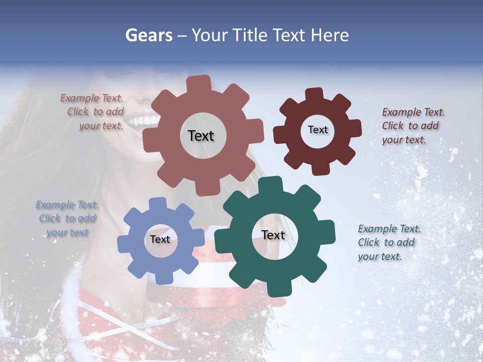 Christmas Ribbon Woman PowerPoint Template