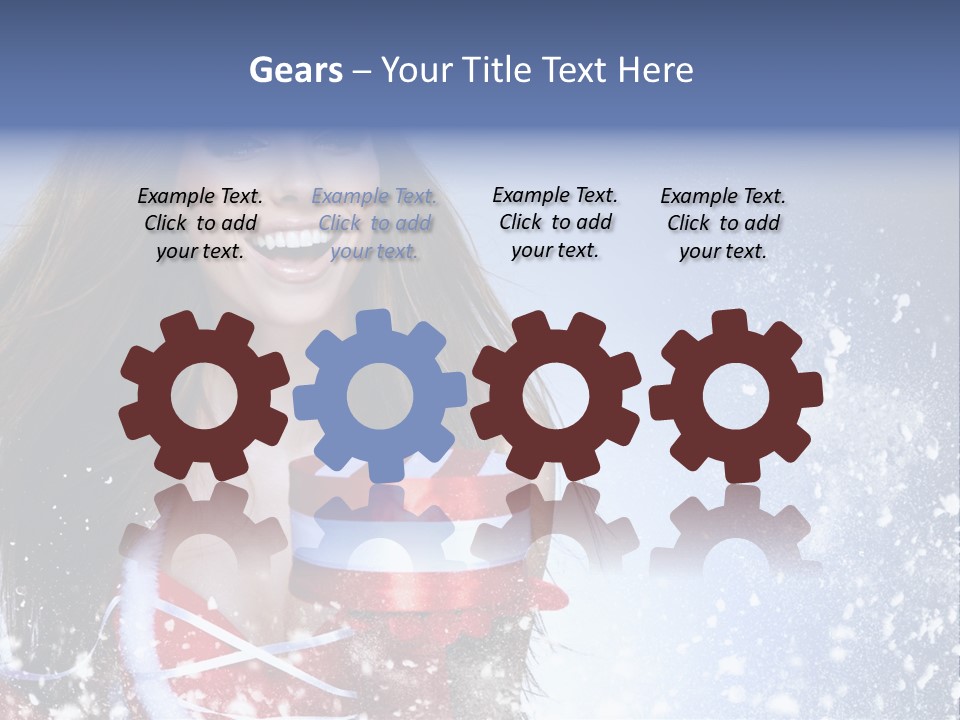 Christmas Ribbon Woman PowerPoint Template