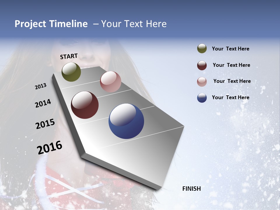 Christmas Ribbon Woman PowerPoint Template