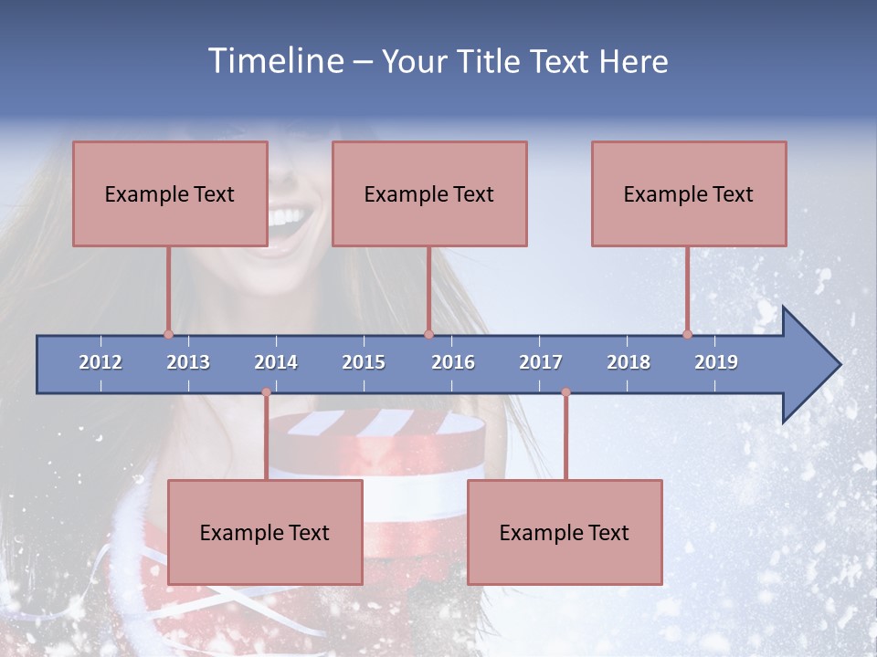 Christmas Ribbon Woman PowerPoint Template