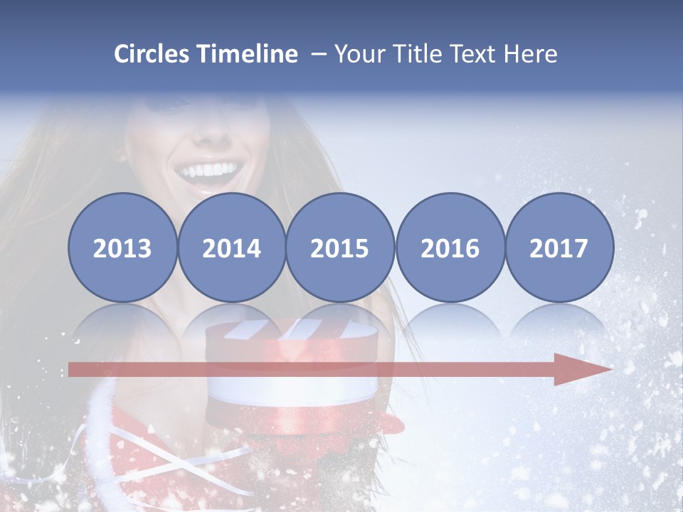 Christmas Ribbon Woman PowerPoint Template