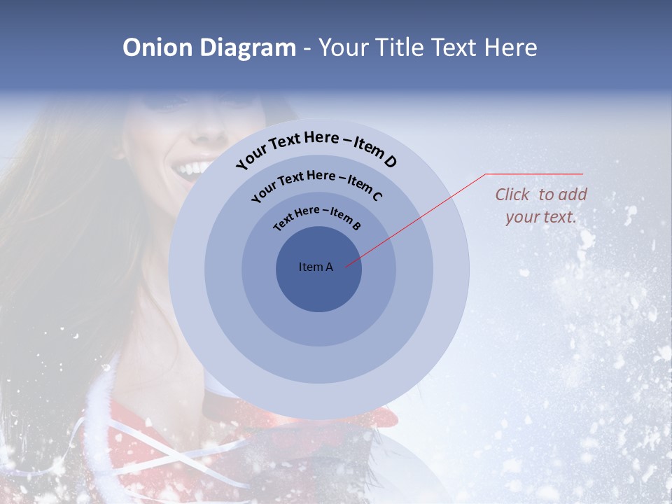 Christmas Ribbon Woman PowerPoint Template