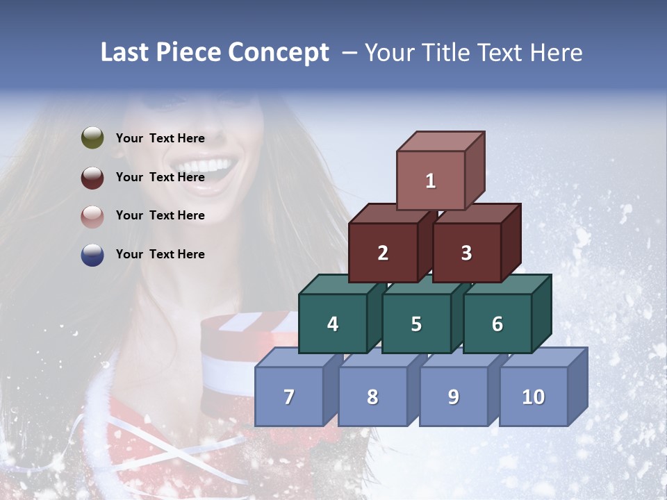 Christmas Ribbon Woman PowerPoint Template