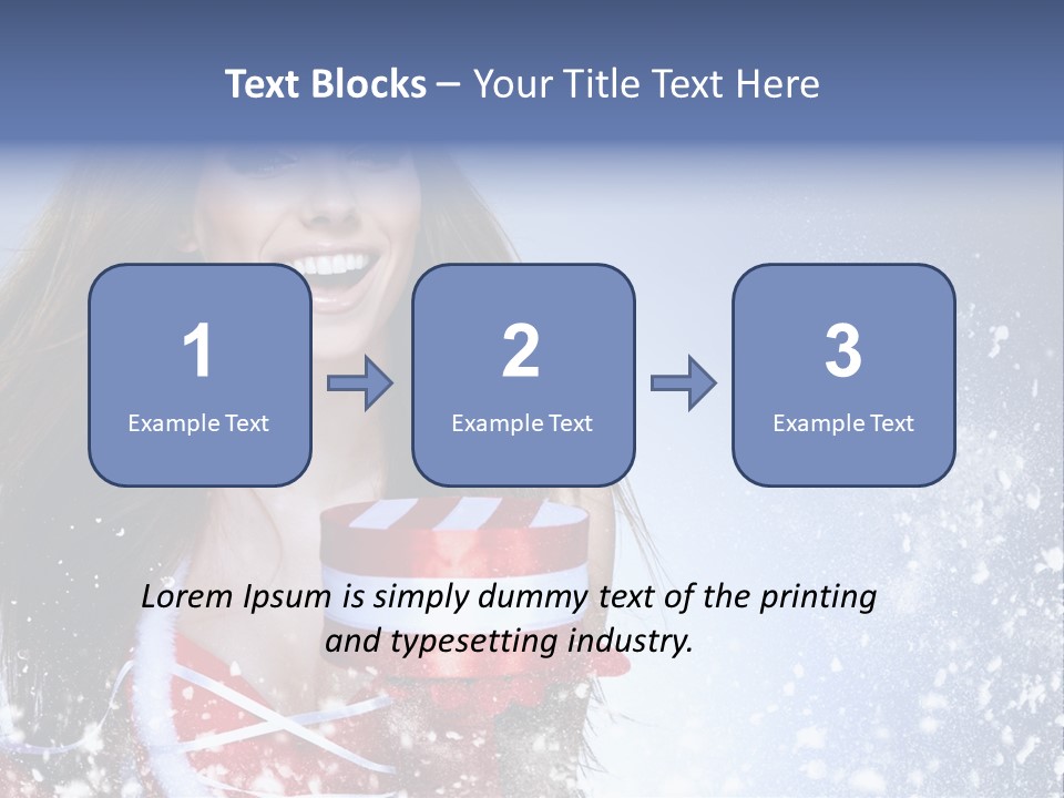 Christmas Ribbon Woman PowerPoint Template