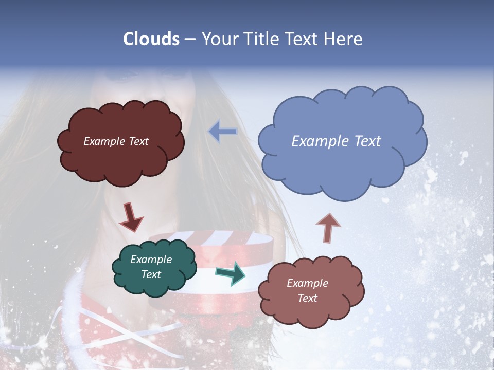 Christmas Ribbon Woman PowerPoint Template