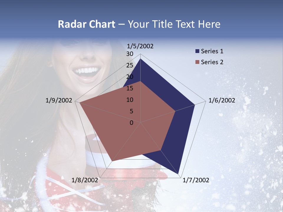 Christmas Ribbon Woman PowerPoint Template