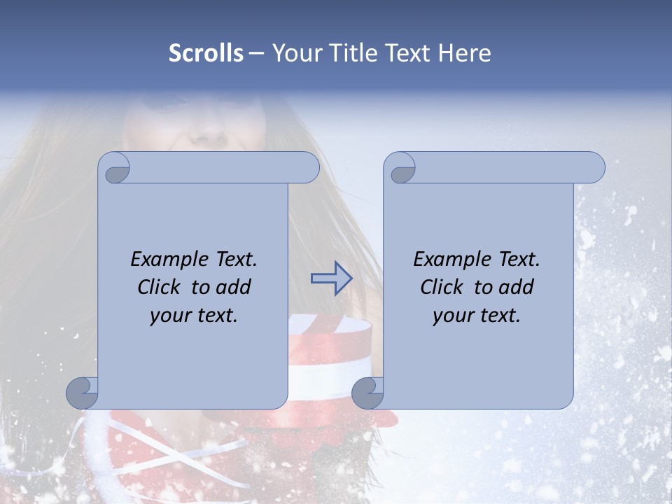 Christmas Ribbon Woman PowerPoint Template