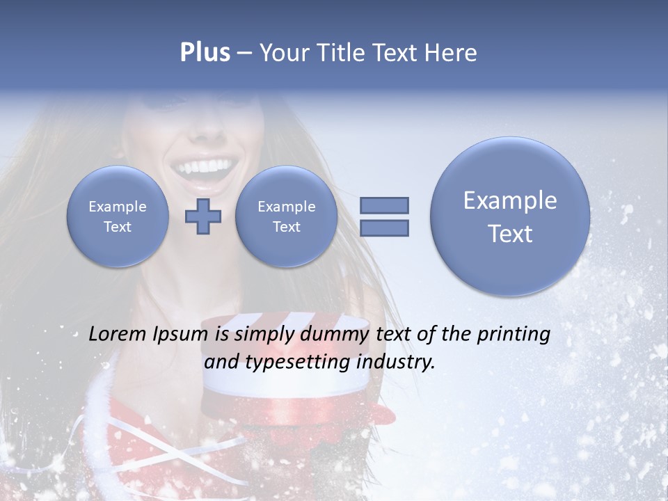 Christmas Ribbon Woman PowerPoint Template