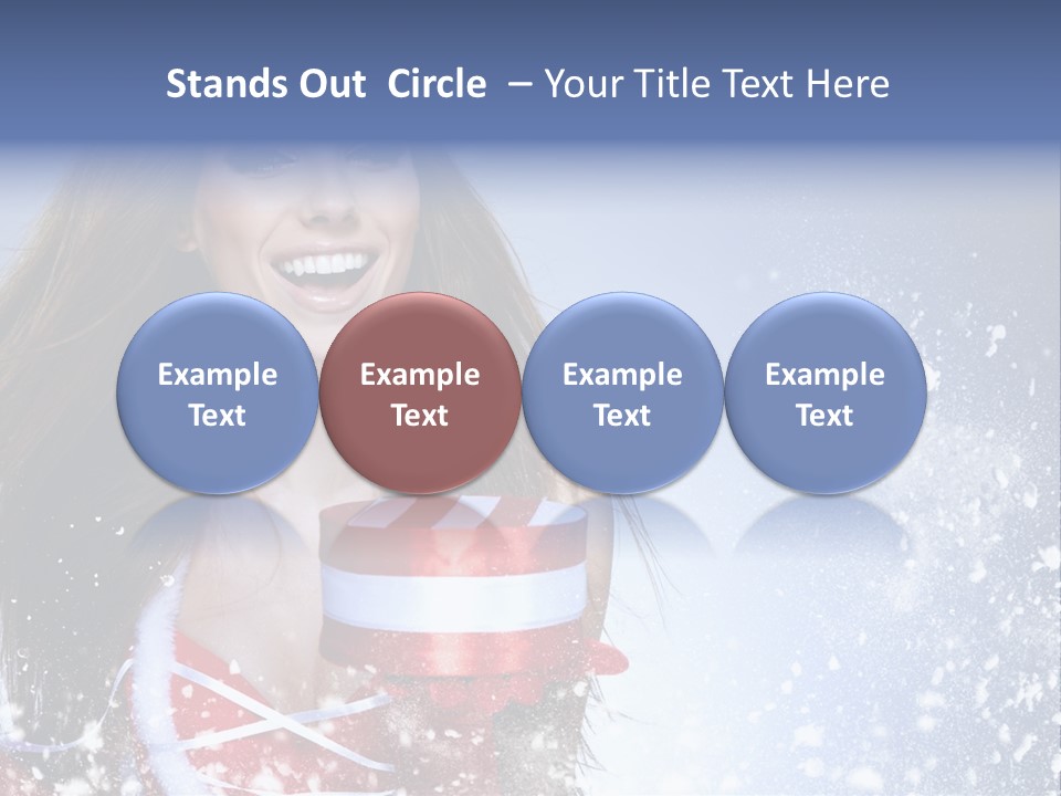 Christmas Ribbon Woman PowerPoint Template