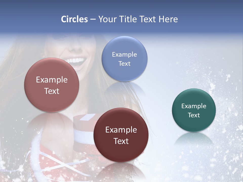 Christmas Ribbon Woman PowerPoint Template