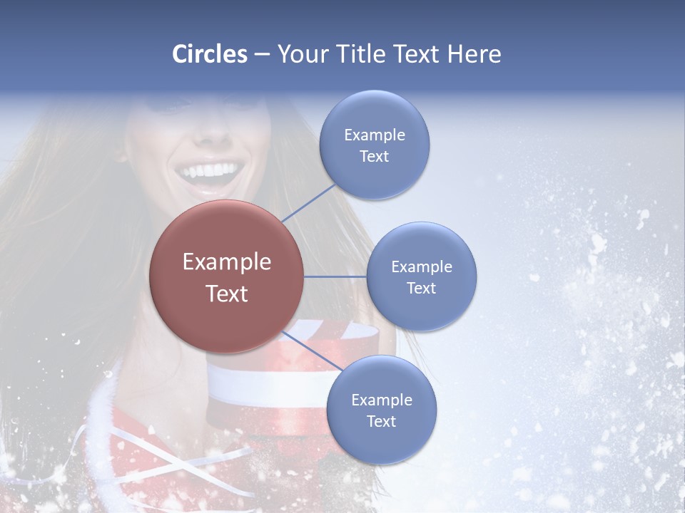 Christmas Ribbon Woman PowerPoint Template