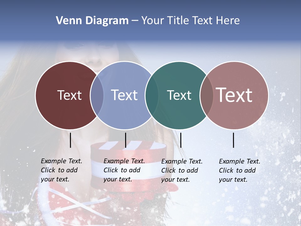 Christmas Ribbon Woman PowerPoint Template