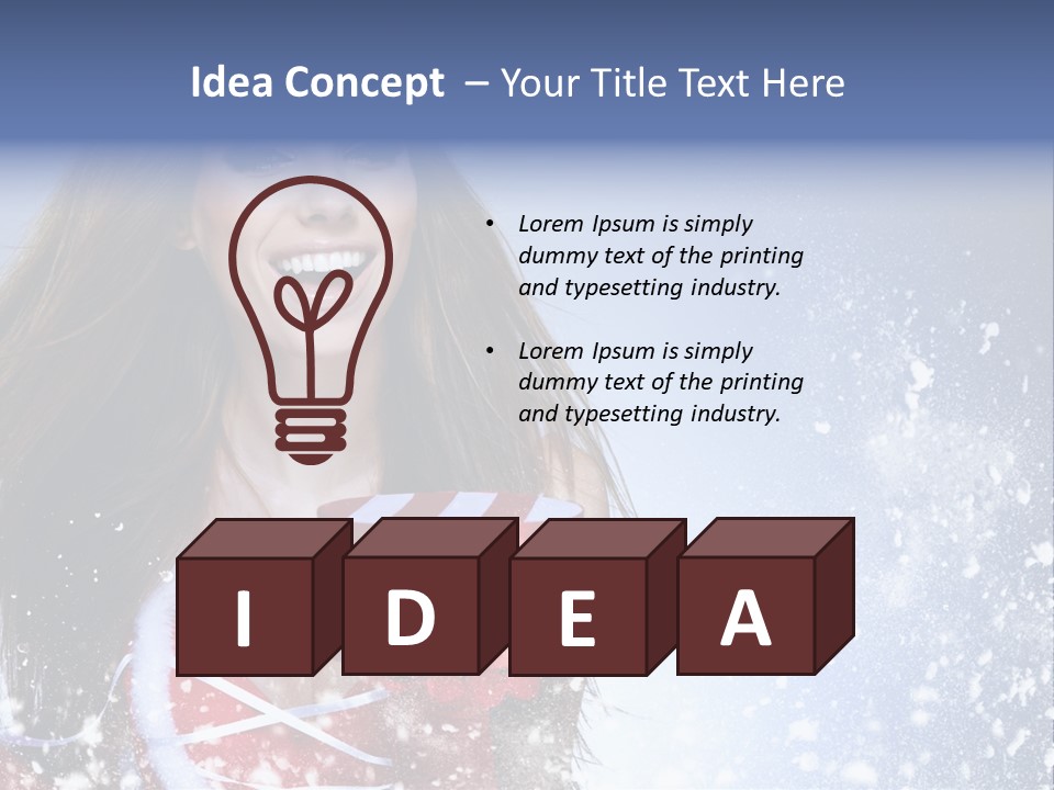 Christmas Ribbon Woman PowerPoint Template