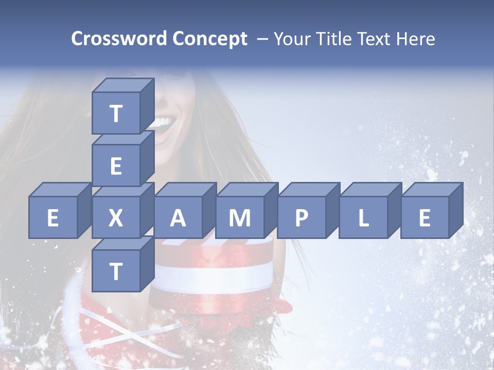 Christmas Ribbon Woman PowerPoint Template