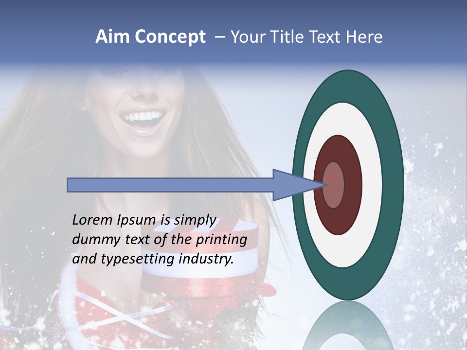 Christmas Ribbon Woman PowerPoint Template