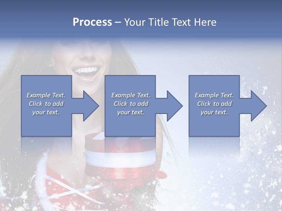 Christmas Ribbon Woman PowerPoint Template
