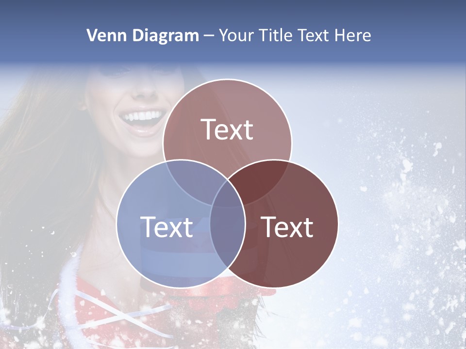 Christmas Ribbon Woman PowerPoint Template