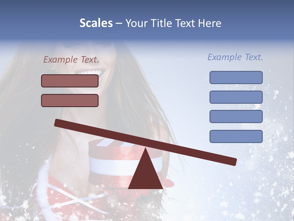 Christmas Ribbon Woman PowerPoint Template