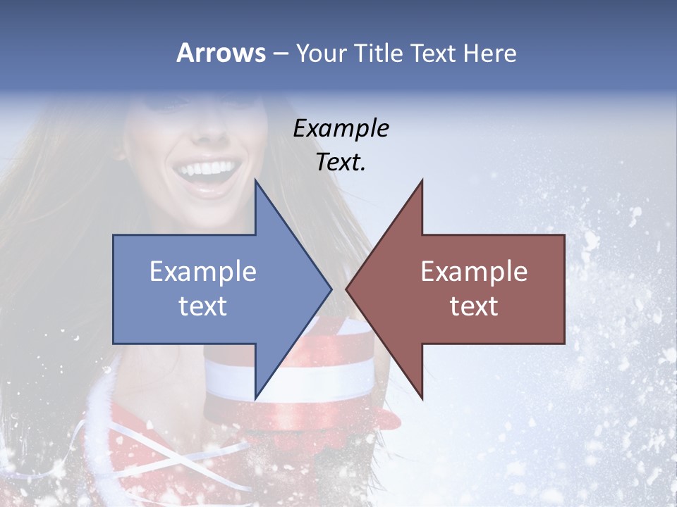 Christmas Ribbon Woman PowerPoint Template
